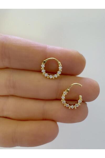 Arescollection 1 adet çelik zirkon taşlı septum daith helix lobe uyumlu piercing