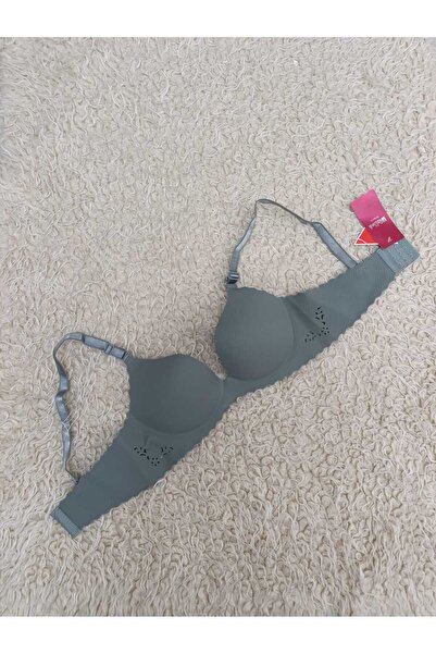 WİOLİNA Women's Laser Cut Stitch-Free Support Padded Bra Mint Green