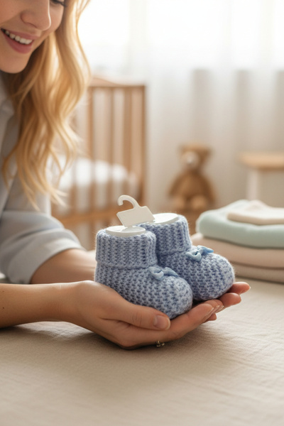 balbeybi Örgü Triko Yenidoğan Bebek Patiği 0–6 Ay Unisex | Ponponsuz Yumuşak ...