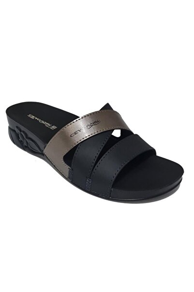 Ceyo Flora 13 Orthopedic Slippers-Black