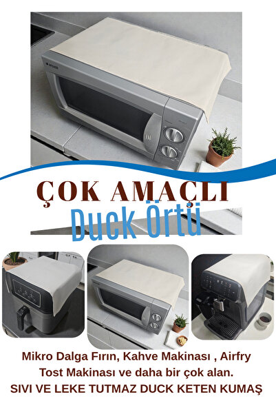 BeybiNest 2 Li Duck Keten Çok Amaçlı Sıvı ve Leke Tutmaz Mikrodalga Fırın Air...