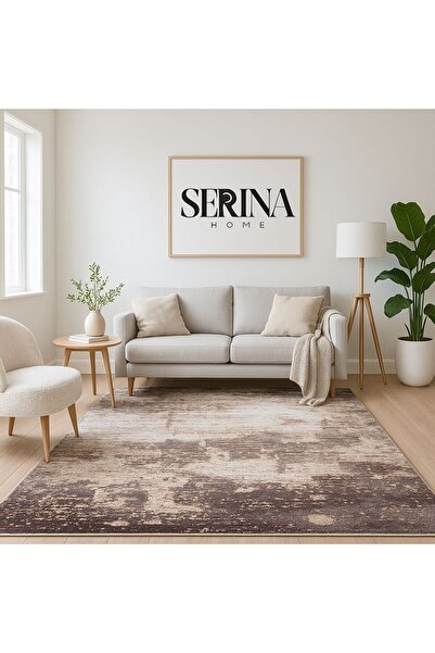 SER CARPET Modern beige brown carpet with abstract textured pattern, elegant for living room and bedroom 125 X 200