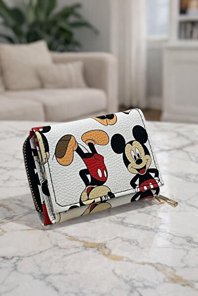 Lexa Aksesuar Micky Desenli Çok Kullanışlı 3e Katlanan Mıknatıslı Cüzdan