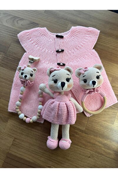 ONLİO GİYİM Yenidoğan Bebek Hediye Seti - El Örgüsü Amigurumi Fil Figürlü Uyk...