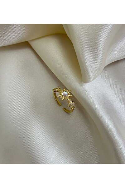 Goche Women's Gold Sun Design Bohemian Moonstone Ring - Adjustable Size