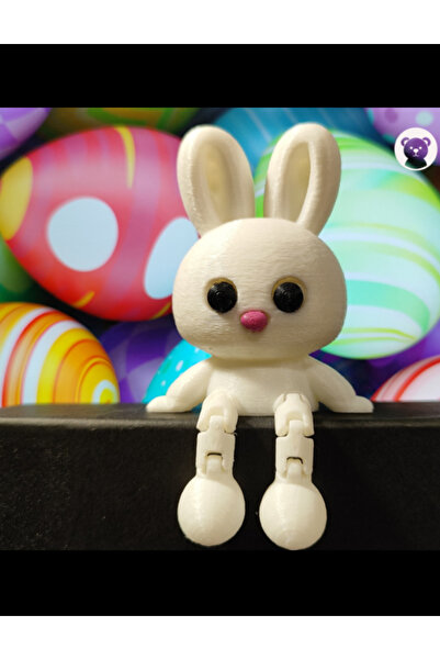 ADA 3D Sevimli Tavşan Figürlü Sarkan Bacaklı Çocuk Odası Raf Süsü Dekoratif B...