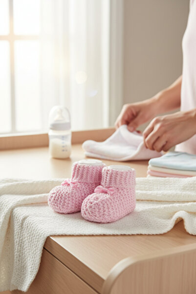 balbeybi Knitted Knitwear Newborn Baby Booties 0–6 Months Unisex |   Soft Boo...