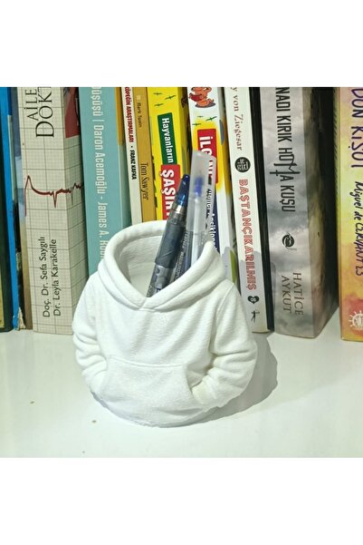 3D PLUS DESIGN & PRINTER TECHNOLOGY Imprimare 3D Suport pentru stilou alb cu cu glugă figuri Organizator de birou din plastic organic 11cm