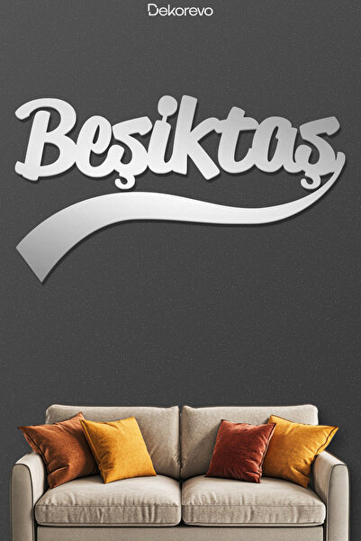 Dekorevo Beşiktaş Tipografi Metal Duvar Tablosu - Metal Duvar Sanatı