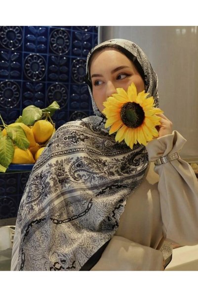 ELA Luxury Bohemian Palace Patterned Women's Shawl - Vintage Stylish Hijab / ...