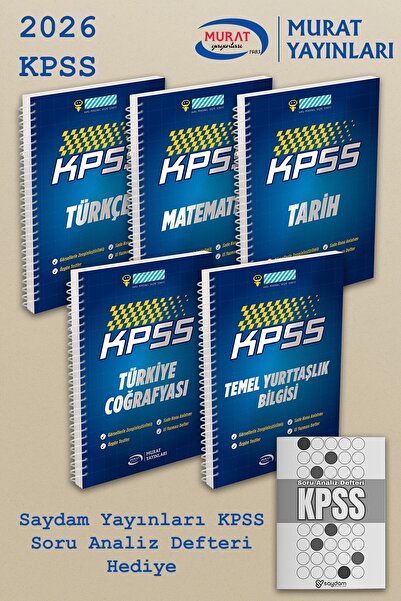 Murat Yayınları 2026 KPSS Türkçe - Matematik - Tarih - Türkiye Coğrafyası - T...