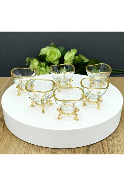 ÇNR Home Collection 6' lı LÜX KAHVE YANI MİNİ LOKUMLUK ŞEKERLİK SOSLUK