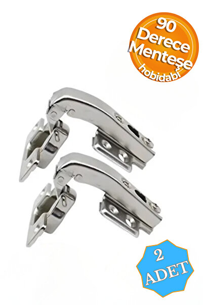 HOBİDABİ (DERECE AÇILI 90°) 2 Adet Mobilya Dolap Kapak Tas Menteşe Frensiz Kö...