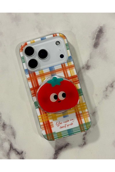 HYPERSOFT Iphone 17 Pro Max (6.9 inç) Uyumlu Stant Olabilen Popsocketli Desen...