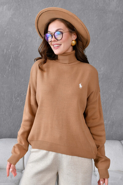 Park Karon سترة تريكو نسائية ذات ياقة مدورة وملمس ناعم 10991