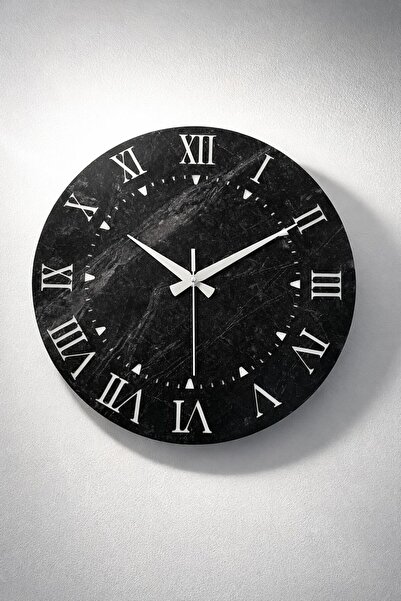 EETC Ev Hediyesi Oymalı Roma Rakamlı Modern Dekoratif Granit Desenli Ahşap Du...