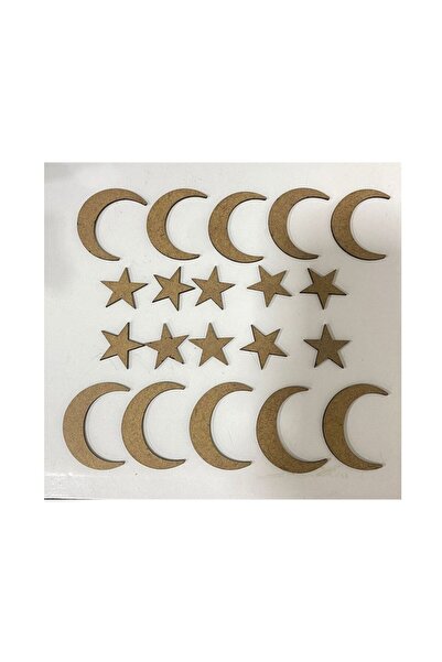 hazer case Hilal Ay Yıldız Boyanabilir Ham MDF Obje