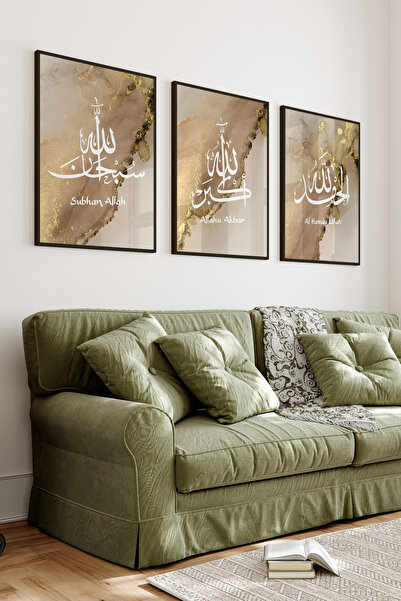 kutuTR Dekorize Mdf Tablo Seti 3 Parça 3 Mm - Çerçeveli Salon Oturma Odası Iç...