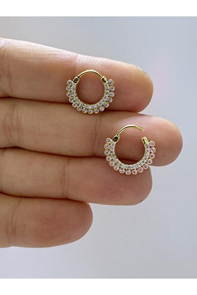 Arescollection 1 adet çelik zirkon taşlı septum daith helix lobe uyumlu piercing