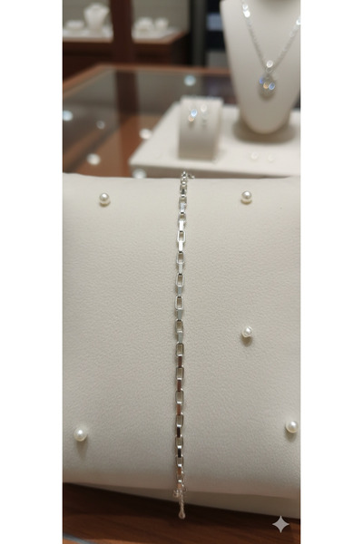 Shae Jewelry سوار رجالي من الفولاذ المقاوم للصدأ بسلسلة مستطيلة 3 مم
