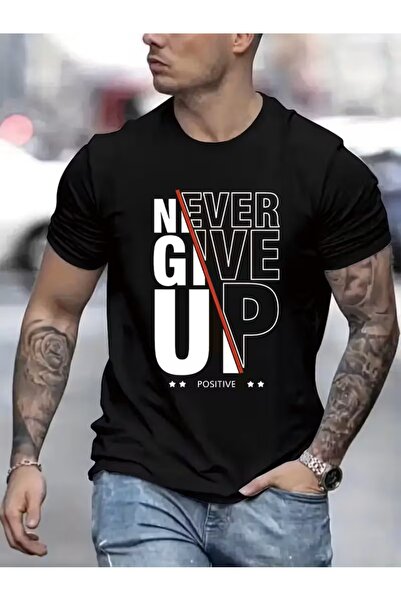 4desire.ro Tricou barbati NEVER GIVE UP Ink, Classic Regular Fit, Bumbac 100%...