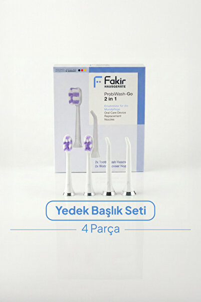 Fakir ProbiWash Go 2in1 Elektrikli Diş Fırçası-Ağız Duşu YEDEK BAŞLIK SETİ-4'LÜ