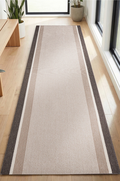 SANRUGS Home & Living Yıkanabilir Bukleli ve Kaymaz Tabanlı Dokuma Modern Hal...