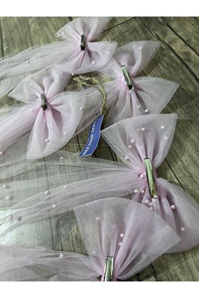 BBA TULLE STORE مشبك شعر على شكل فيونكة مزين بالخرز، مشبك شعر للزفاف، حفلات أ...
