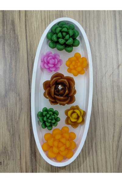 Bead 7’li Mini Dekoratif Hediyelik Kaktüs Kokulu Mum Seti