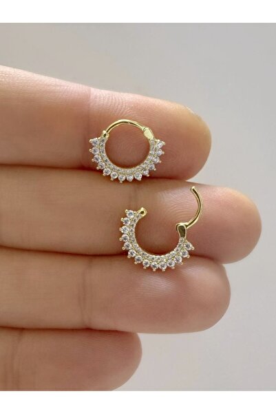 Arescollection 1 adet çelik zirkon taşlı septum daith helix lobe uyumlu piercing