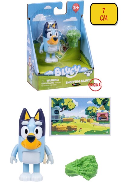 TOYFEST Blueyplus Single Figure Set with Accessories Bluey Shopping - 7 cm
