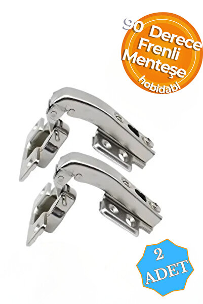 HOBİDABİ (DERECE AÇILI 90°) 2 Adet Mobilya Dolap Kapak Tas Menteşe Frenli Kör...