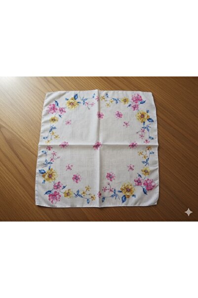 TChic Pink Colored Floral Chiffon Scarf 60*60
