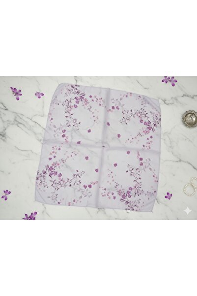 TChic Lilac Purple Floral Chiffon Scarf 60*60