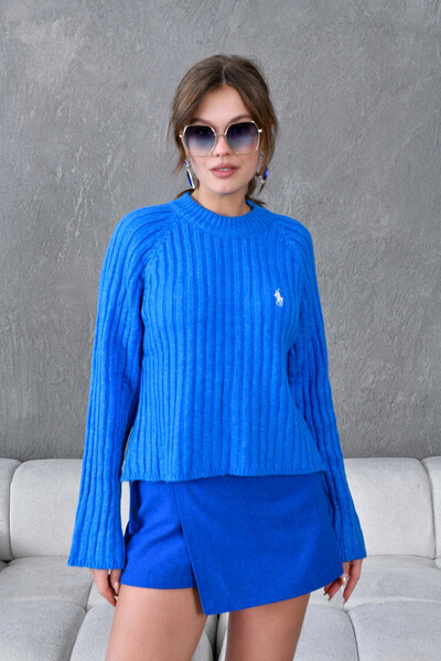 Park Karon Women's Crew Neck Corded Fabric Knitwear Sweater 8138Sw