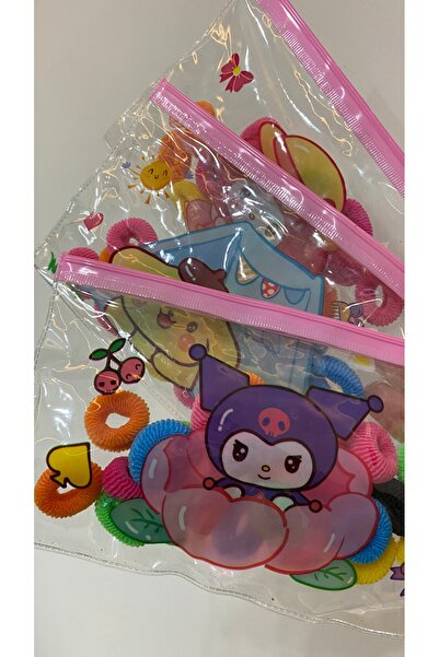 SELUVİA Set de 25 elastice de păr pentru fete – Mini agrafe colorate, cu gean...