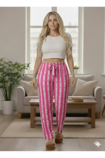 THEBEK Yumoş Velvety Suede Patterned Oversized Pajamas Comfortable Fit