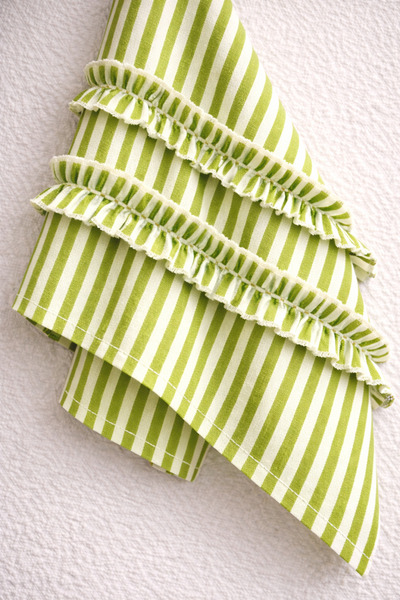 Mirilliahome Linen Frilled Kitchen Towel 35X55 cm Natural Drying Cloth