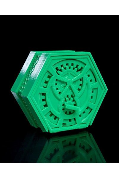 FOLİNZA Hexagonal Green Storage Box with Wheel Deep Lock 13CM