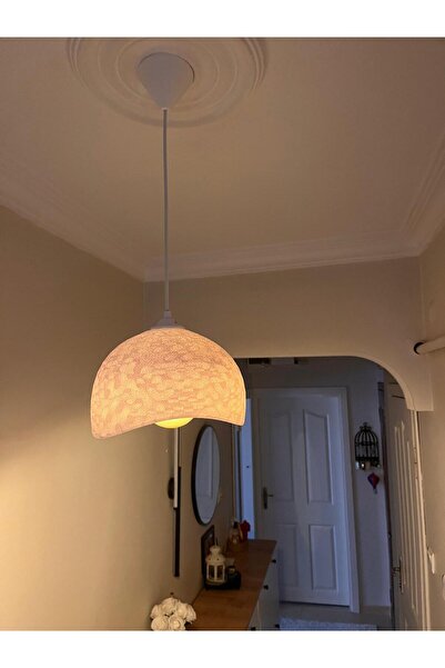 nuksoc Beton Görünümlü İskandinav & Bohem Tekli Sarkıt Avize Profesyonel Tasarım Gün Işığı Ampul Hediyeli