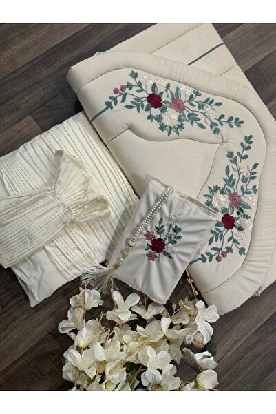Un Luxury embroidered prayer mat and sheet set