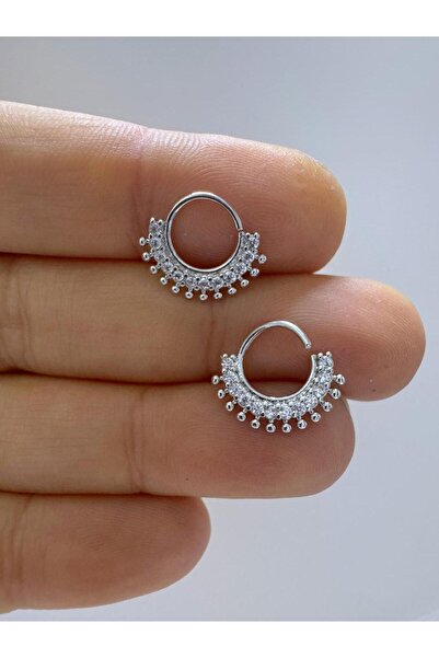 Arescollection 1 ADET ZİRKON TAŞLI HELİX SEPTUM DAİTH UYUMLU PİERCİNG