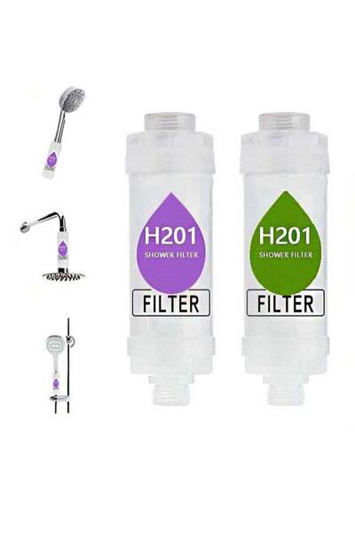 H2O COOL Haloni Vitamin C Shower Filter, 2 Pieces, Shower Head Filter to Remove Chlorine and Fluoride Residue