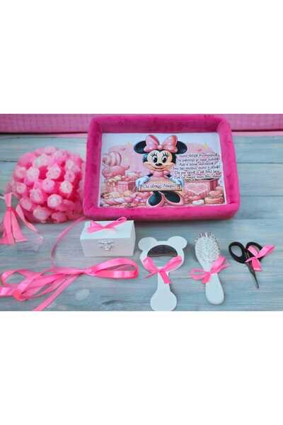 OBSIDION Set tavita taiere mot/turta catifea buretata cu print, 6 piese - pin...