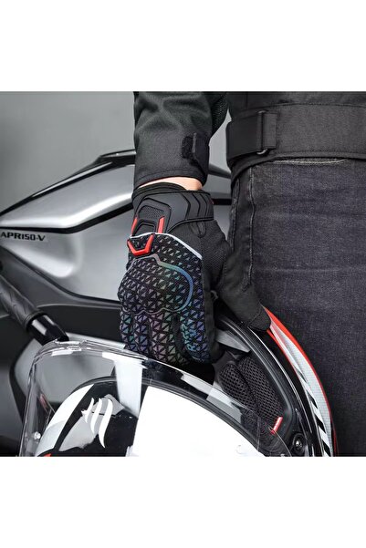 Moonrider Motosiklet eldiveni tam korumalı Reflektörlü Dokunmatik Uyumlu Unisex premium Motor Eldiveni MR-G4