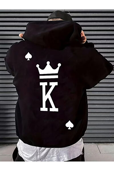 Sweet Cotton Unisex men's/women's reverse color printed cotton Oversized Hooded sweatshirt