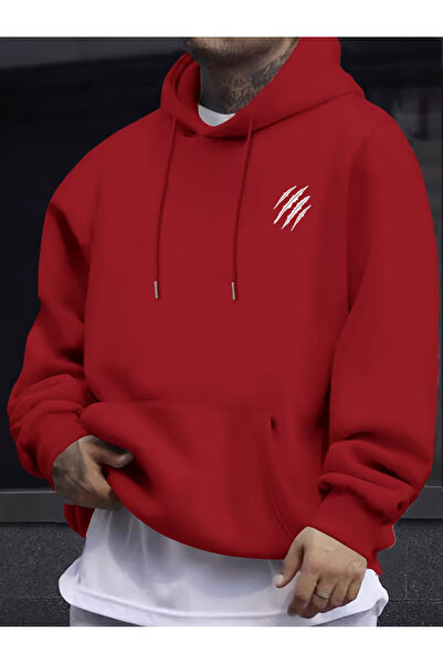 Sweet Cotton Unisex Women Men Oversized Vertical Printed Hooded Sweatshirt