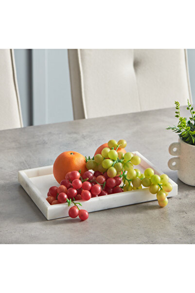 Home Box Zen Marble Tray with Edge - 30x20x3 cm