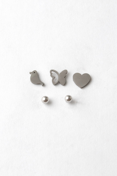 Sortie Aksesuar Kalp Kuş ve Kelebek Figürlü Paslanmaz Çelik Çivili Kombin Küp...