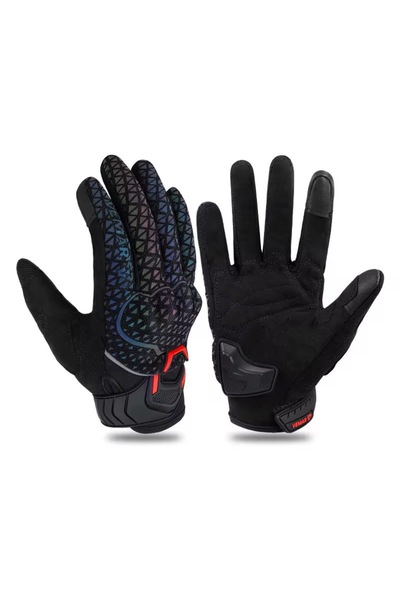 Moonrider Motosiklet eldiveni tam korumalı Reflektörlü Dokunmatik Uyumlu Unisex premium Motor Eldiveni MR-G4